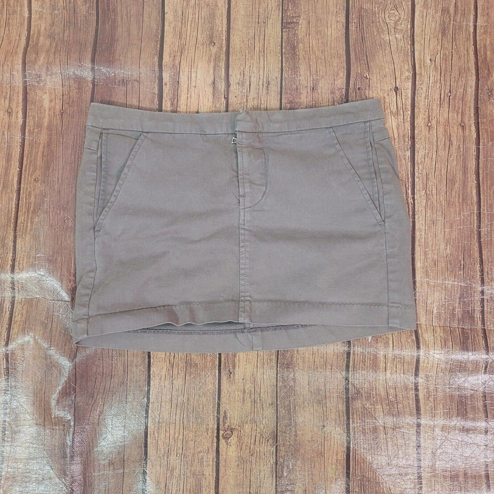 EVER Womens Skirt Olive‎ M Mini Pencil Straight Stretch Canvas